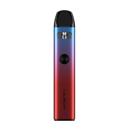 Uwell Caliburn A2 Pod Mod mavi-kırmızı degrade renkli, şık elektronik sigara.
