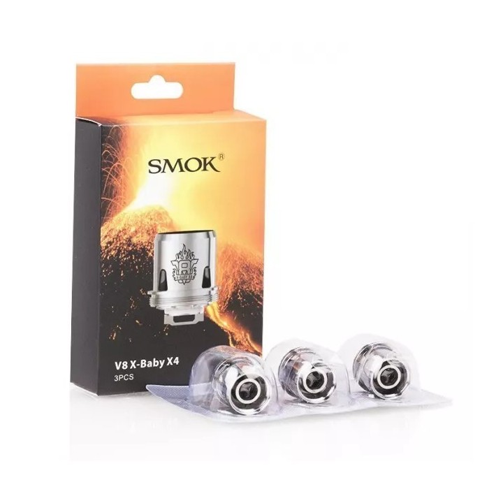 Smok TFV8 X-Baby X4 Coil 3'lü paket, orijinal yedek atomizer başlık.