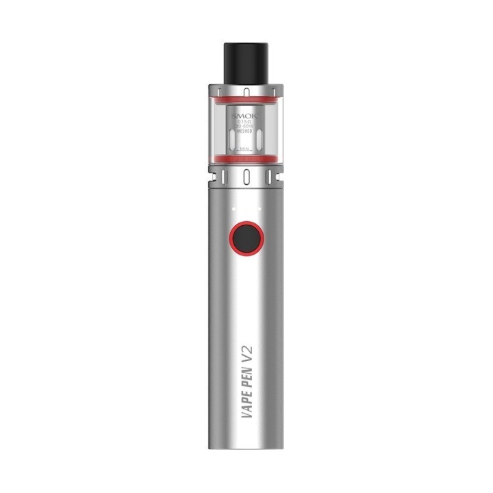 Smok Vape Pen V2 Pod Mod gümüş renk, şık kalem tipi elektronik sigara