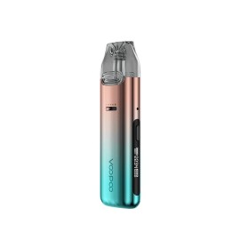 Voopoo VMate Pro Pod Mod, pembe-mavi geçişli, dijital ekranlı elektronik sigara.