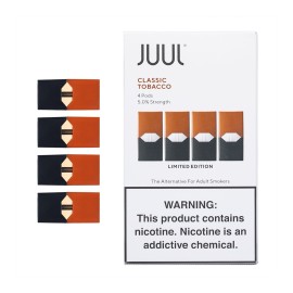 Juul Classic Tobacco 5% Pod Kartuş Kutusu ve 4'lü Pod Görseli