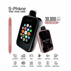 Saltica SPhone 30000 Kullan At, Siyah/Rose Gold, Çilek Aromalı