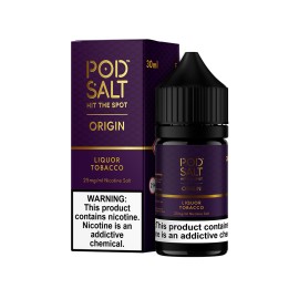 Pod Salt Liquor Tobacco Origin Salt Likit 25mg/ml Nikotin Mor Kutu