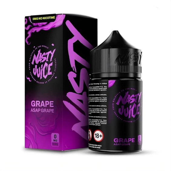 Nasty Juice Asap Grape Pomegranate 0mg E Likit Şişe ve Kutusu