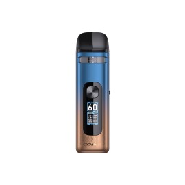 Uwell Crown X Pod Mod Mavi/Bronz, 60W ekranlı, şık elektronik sigara.