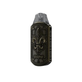 Uwell Sculptor Pod Mod antik bronz, kabartmalı fleur-de-lis tasarımlı.