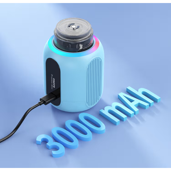 Aspire Proteus Mini e hookah mavi, 3000 mAh şarj edilebilir.