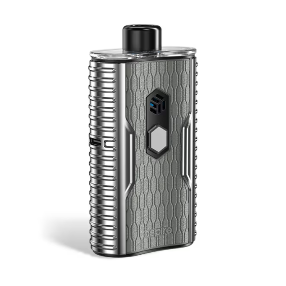 Aspire Cloudflask III Pod Mod gri renkli, dokulu gövde ve metal detaylı.