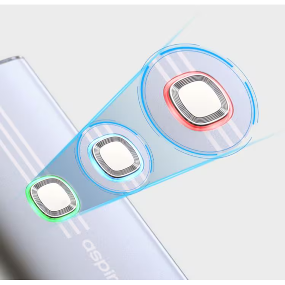 Aspire Cloudflask S Pod Mod indikatör ışıkları gösterimi yakından çekim.