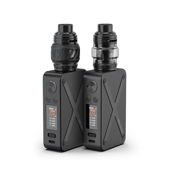 Aspire Revolto Pod Mod Siyah, çift cihaz detaylı görünüm.