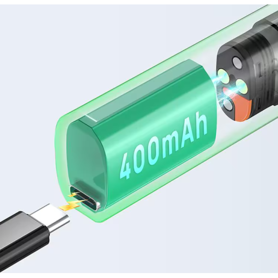 Aspire Vilter Fun Pod Mod 400mAh pil şarj gösterimi, Type-C giriş.