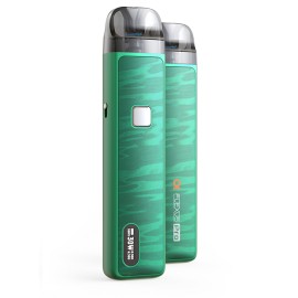 Aspire Flexus Pro Pod Mod yeşil kamuflaj desenli, dijital ekranlı elektronik sigara.