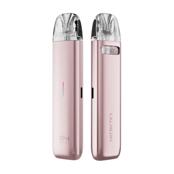 Uwell Caliburn G4 Mini Pod Mod pembe renkli, kompakt elektronik sigara cihazı.