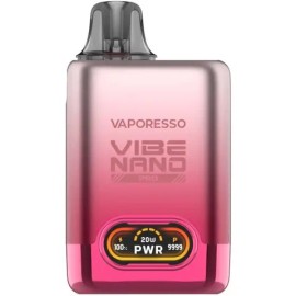 Vaporesso Vibe Nano Pro Pod Mod pembe renkli, dijital ekranlı.