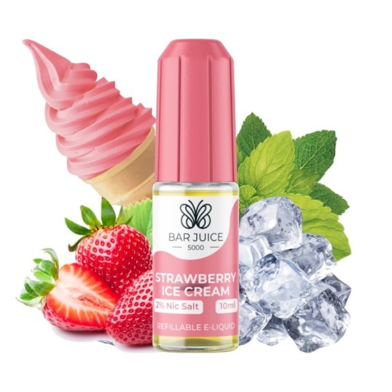 Bar Juice Strawberry Ice Cream Salt Likit 10ml, Çilekli Dondurma Aromalı E-Likit