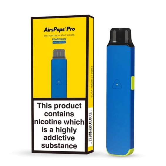 Airscream AirsProps Pro Pod Mod Peace Blue Limited Edition vape cihazı ve kutusu