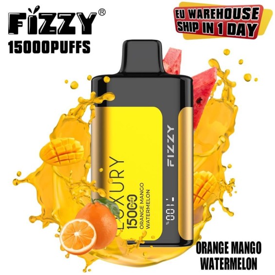 Fizzy Luxury 15000 Puff Orange Mango Watermelon tek kullanımlık elektronik sigara.