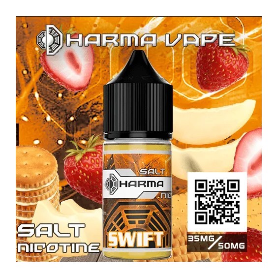 Dharma Swift Salt Likit, Çilek & Bisküvi Aromalı Salt Nikotin E-Likit.