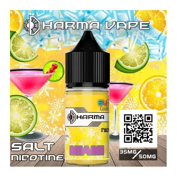 Dharma Miami Salt Likit, narenciyeli, soğuk kokteyl ve buz efektli.