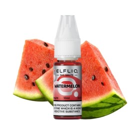 Elfliq Watermelon Salt Likit 10ml, karpuz dilimli, kırmızı şişe.