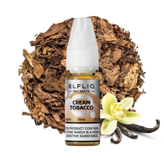Elfliq Cream Tobacco Salt Likit 10ml - Tütün ve Vanilya Aromalı