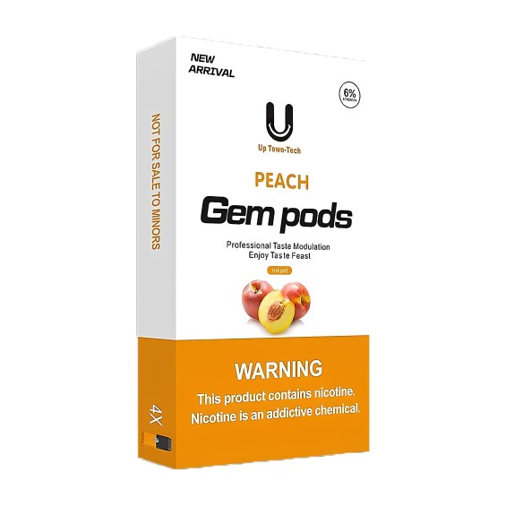 Juul Gem Pods Şeftali Aromalı Kartuş Kutusu, 6% Nikotin, 4'lü Paket