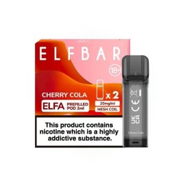 Elf Bar Elfa Cherry Cola Kartuş 2'li Paket Prefilled Pod 20mg