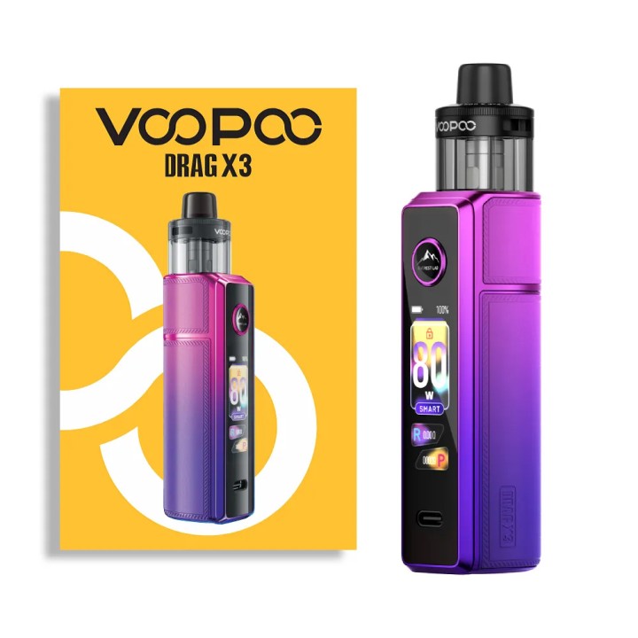 Voopoo Drag X3 Pod Mod Pembe Mor Degrade Elektronik Sigara Cihazı