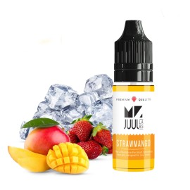 Mr. Juul Strawmango Salt Likit, çilek, mango ve buz aromalı.