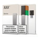 Juul 2 Starter Kit Pod Mod cihazı gümüş renkli, kutulu görünüyor.