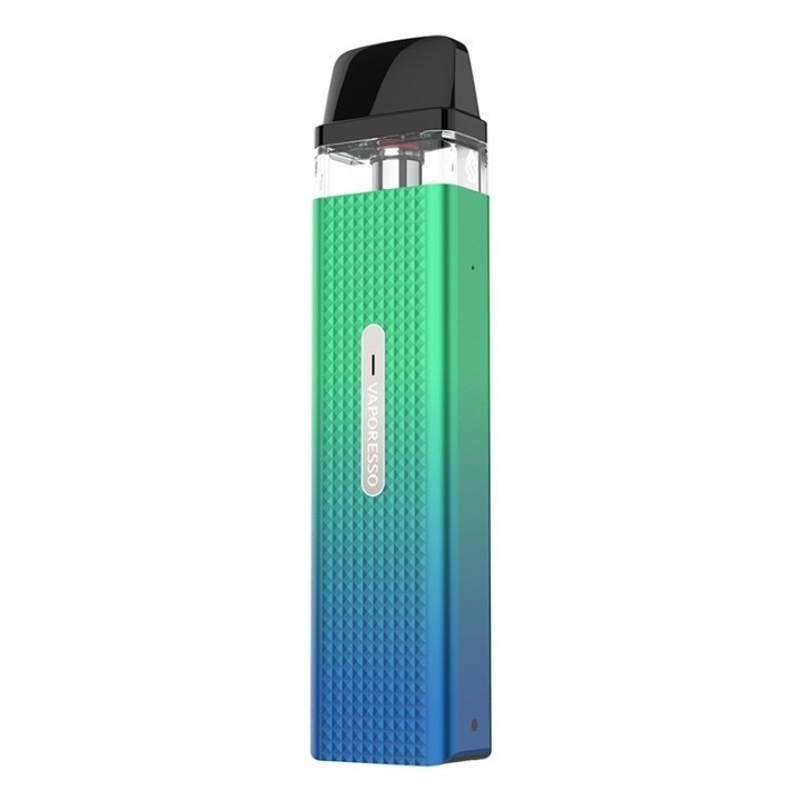 Vaporesso XROS Mini Pod Mod yeşil-mavi degrade renkli, taşınabilir elektronik sigara aleti.